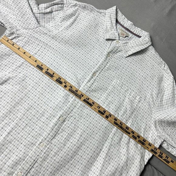 carbon 2 cobalt Shirt Men 2XL White Geometric Cotton Long Sleeve Button Up - Picture 3 of 11